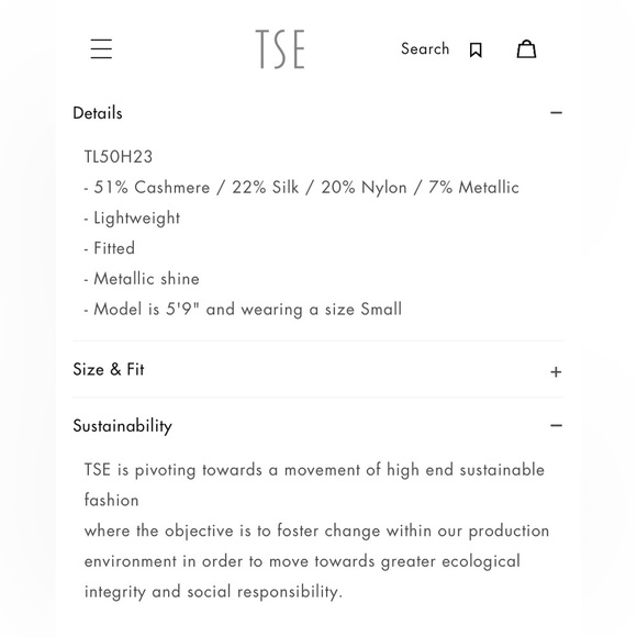 TSE Cashmere Lurex V-Neck Top in Platinum - Picture 11 of 11